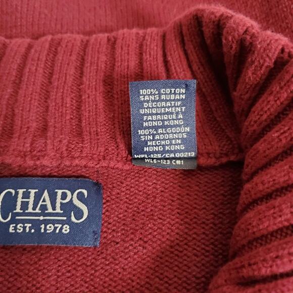 Chaps Button-Mock Heavyweight Knit Sweater L - Picture 7 of 10